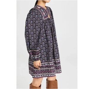 Sea New York Perry Border Floral Tunic Long Sleeve Quilted Mini Womens XS New